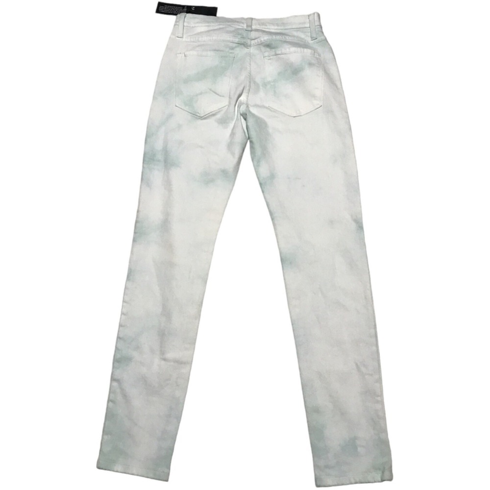 Banana Republic Mid Rise Skinny Ankle Jeans Women 26 Green White Tie Dye NEW $98